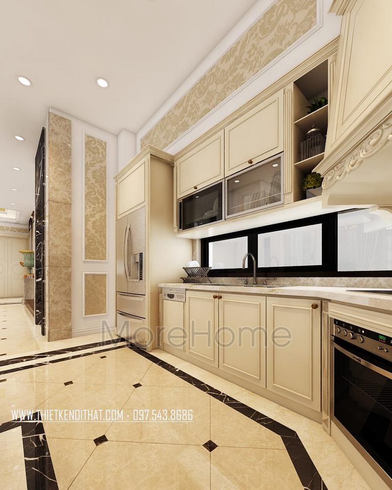 Tủ biếp tân cổ điển tại Quảng Ninh